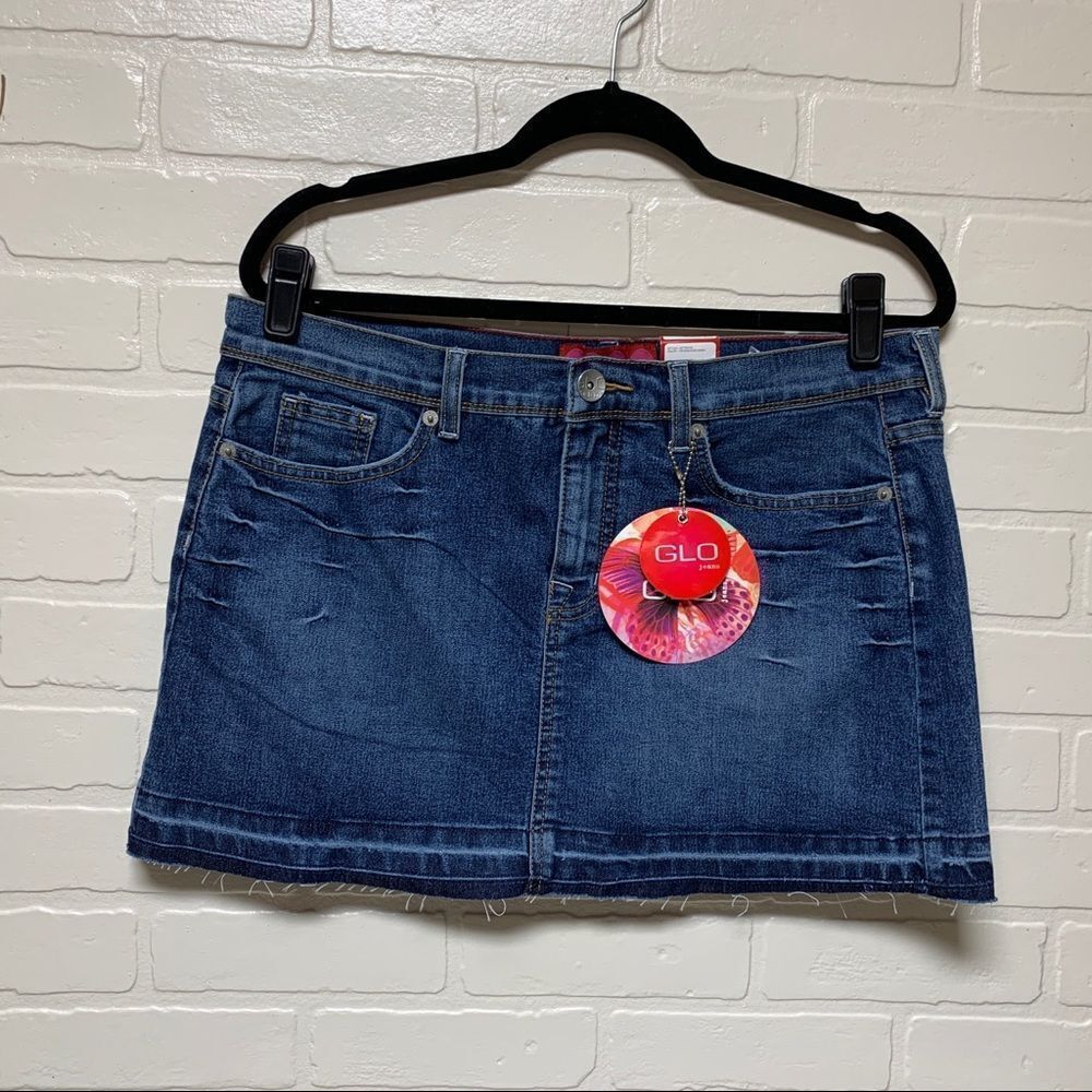 Glo Denim Skirt🌸 NWT Raw Hem